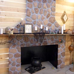 Stone Fireplace Made From Styrofoam